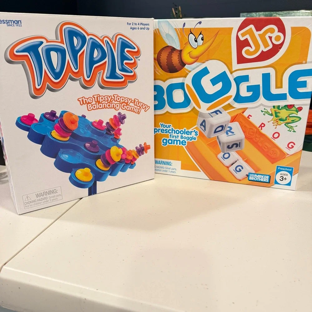 Topple Balancing Game‎ and Boggle Jr. Preschool Matching Game Set